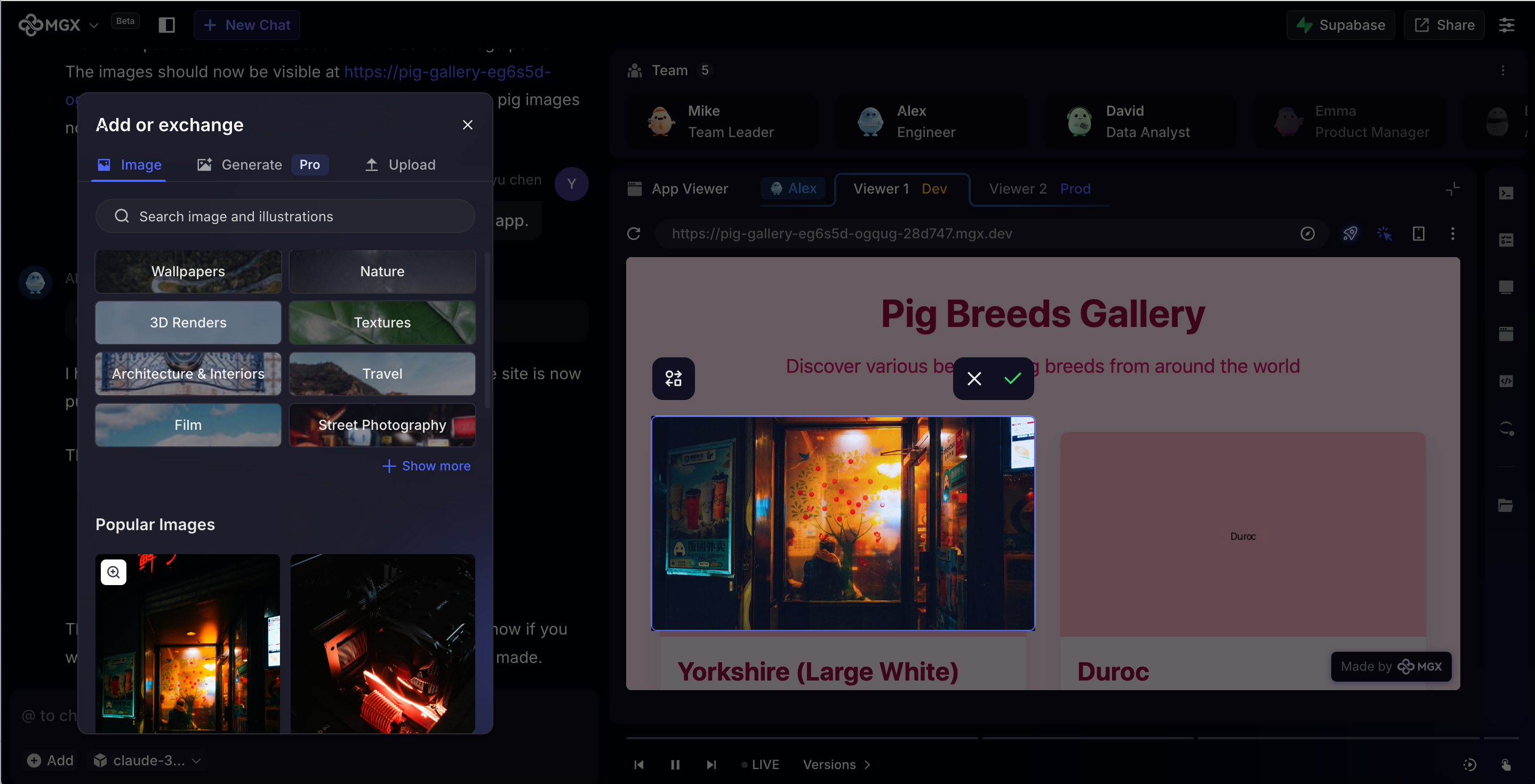 After selecting an image, you can directly preview the replacement effect.