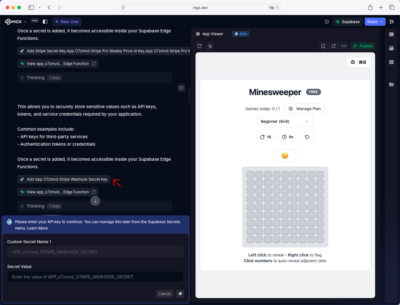 点击Add Webhook Secret